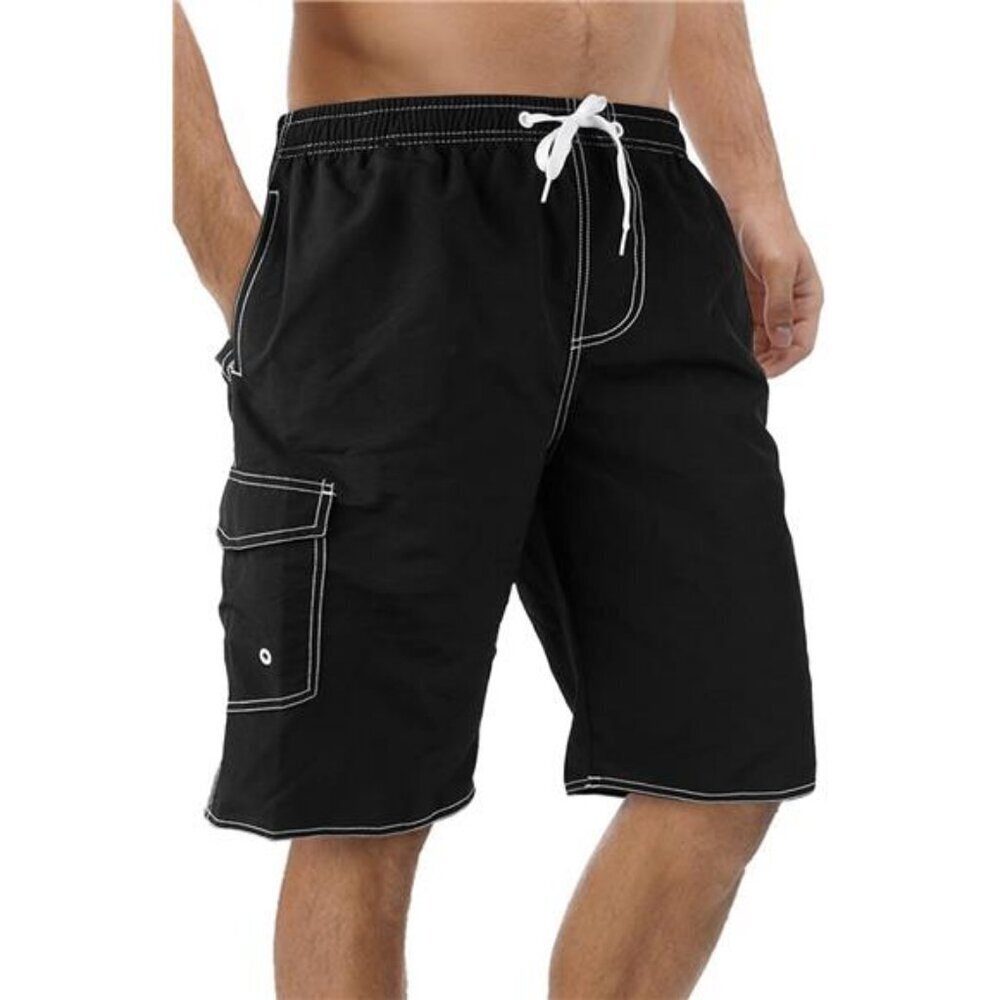 Quick Dry Swim Shorts Men 11" Inseam Mesh Lining